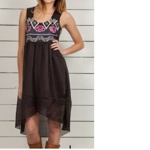 New Odd Molly Miss Word Hi Low Black Little Black Dress Size 1 (Small)